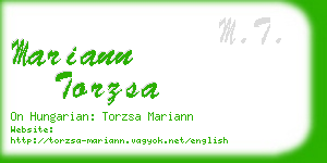 mariann torzsa business card